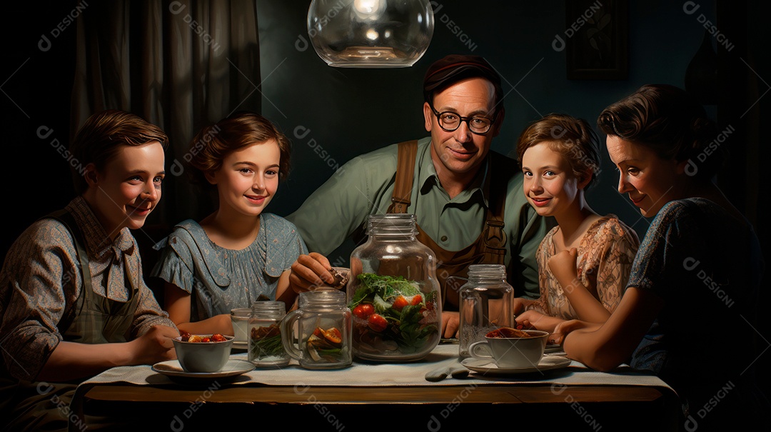 Dia Internacional da Família, 15 de maio, estilo aquarela, IA generativa.