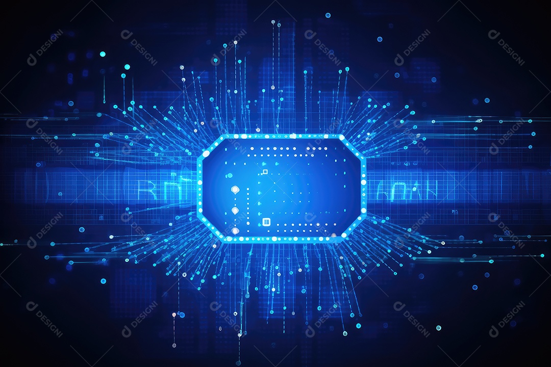 Conceito de big data em estilo digital futurista azul uma força de atração de energia no mundo futuro gerado pela IA