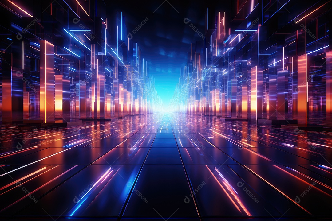 Fundo abstrato de tecnologia futurista com linhas para rede gerado por IA