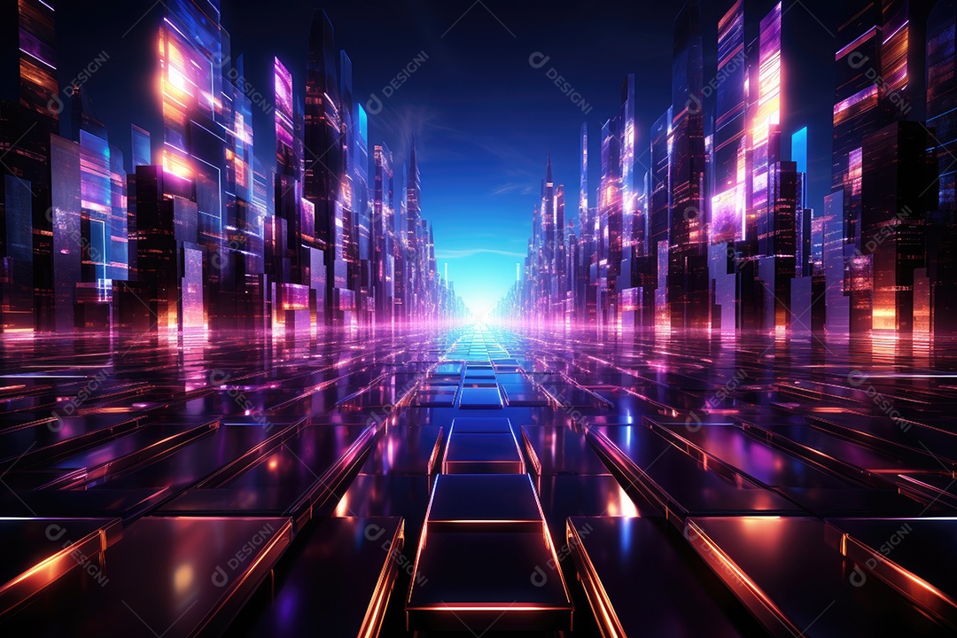 Fundo abstrato de tecnologia futurista com linhas para rede gerado por IA