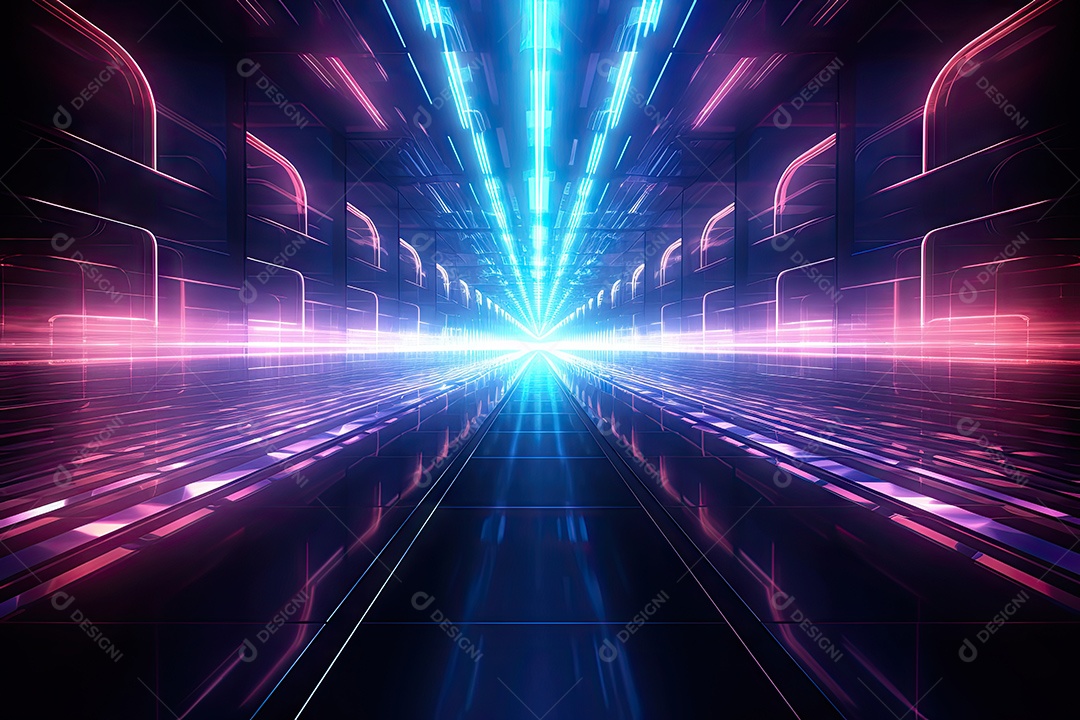 Fundo abstrato de tecnologia futurista com linhas para rede gerado por IA