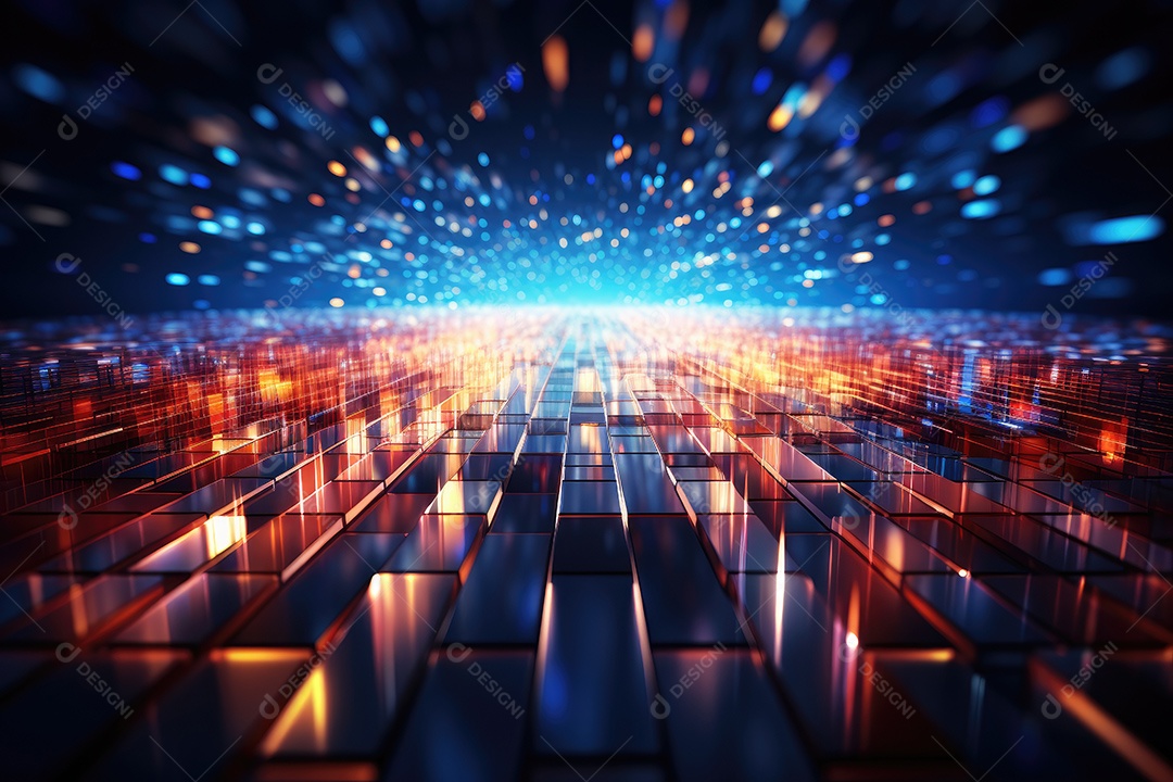 Fundo abstrato de tecnologia futurista com linhas para rede gerado por IA