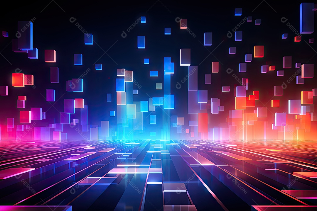 Fundo de tecnologia futurista abstrata com linhas para rede