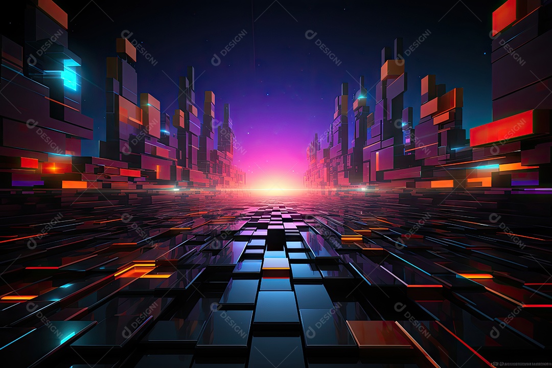 Fundo de tecnologia futurista abstrata com linhas para rede