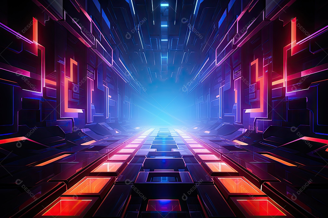 Fundo de tecnologia futurista abstrata com linhas para rede