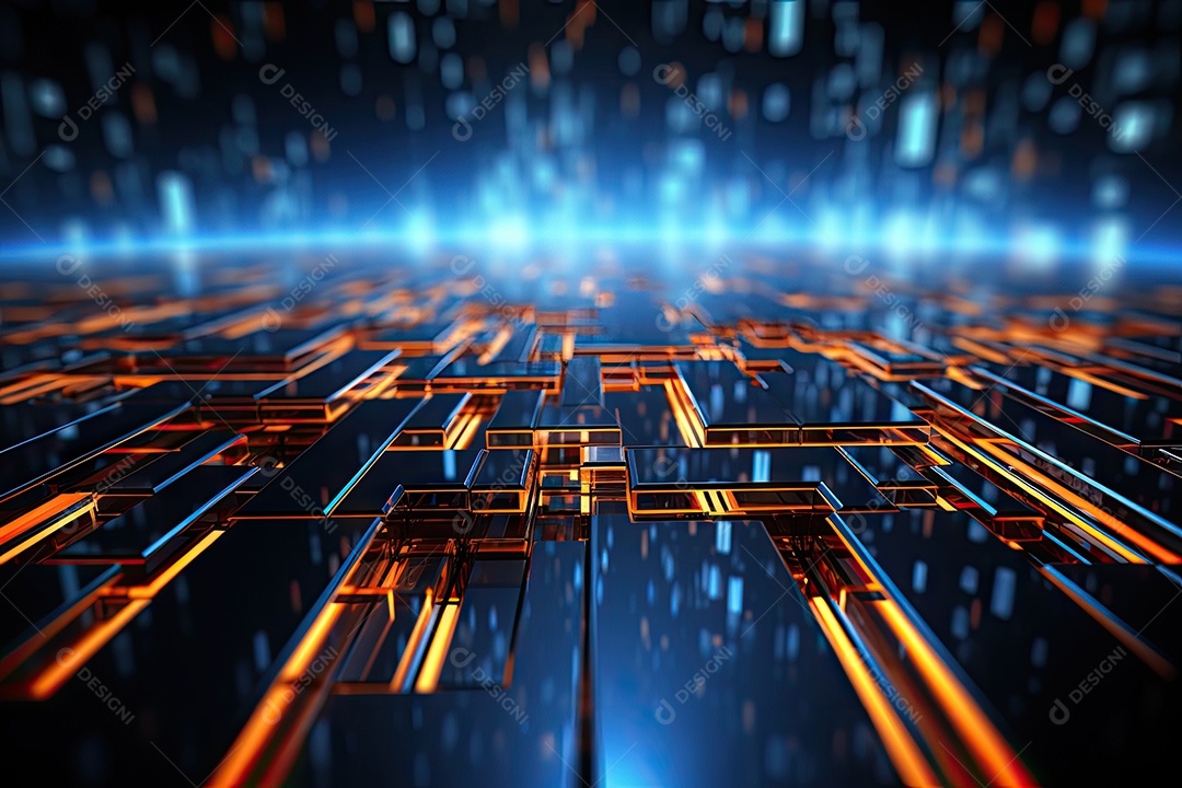 Fundo de tecnologia futurista abstrata com linhas para rede