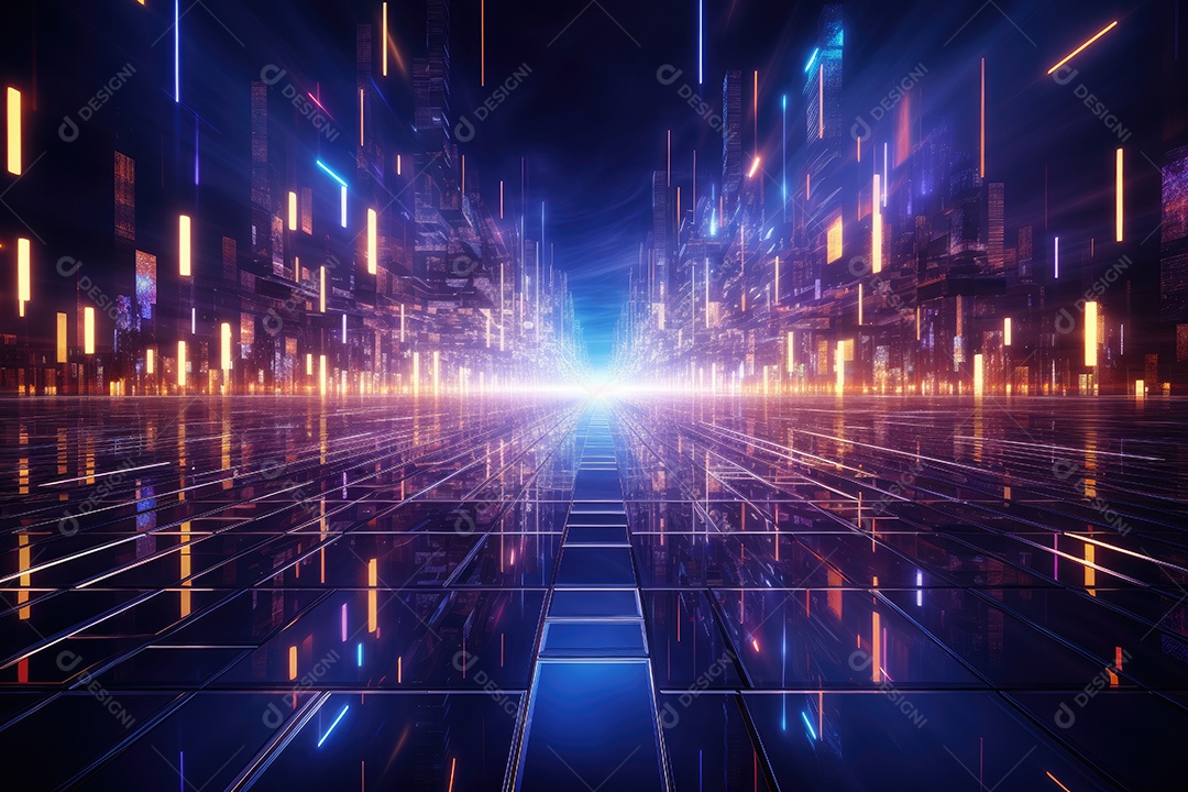 Fundo de tecnologia futurista abstrata com linhas para rede