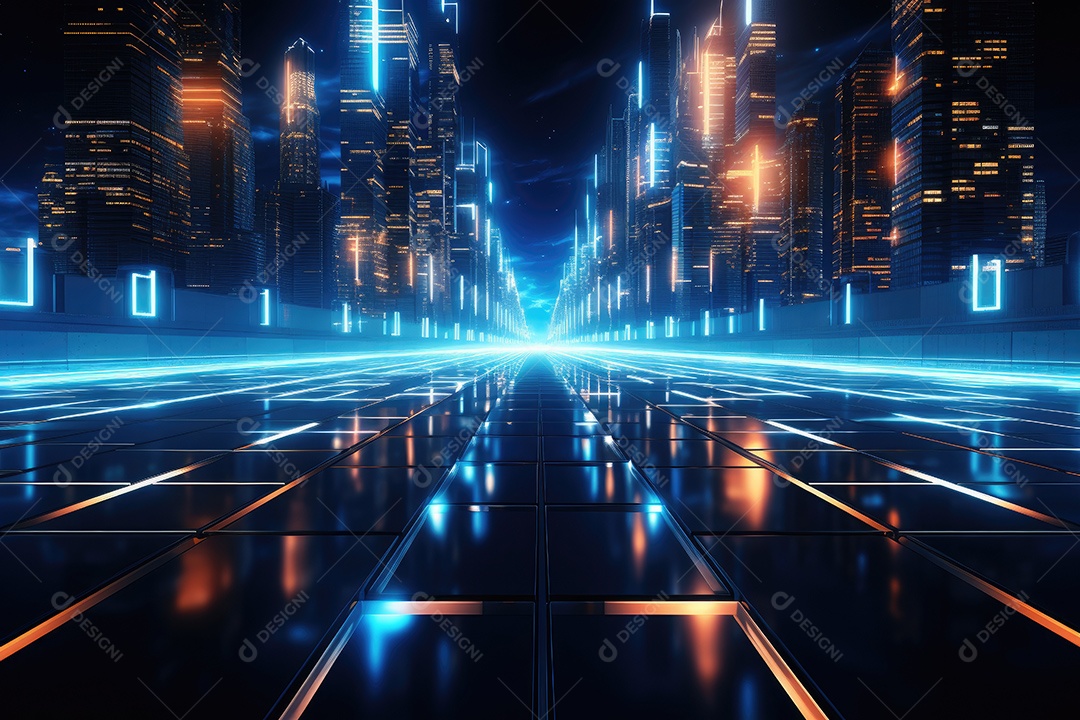 Fundo de tecnologia futurista abstrata com linhas para rede