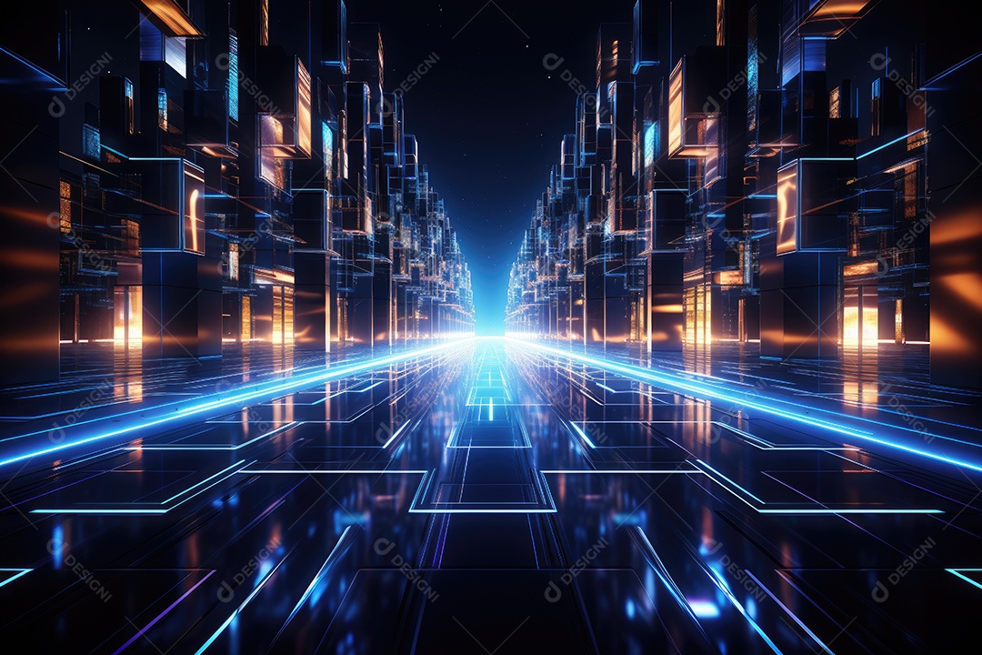 Fundo de tecnologia futurista abstrata com linhas para rede