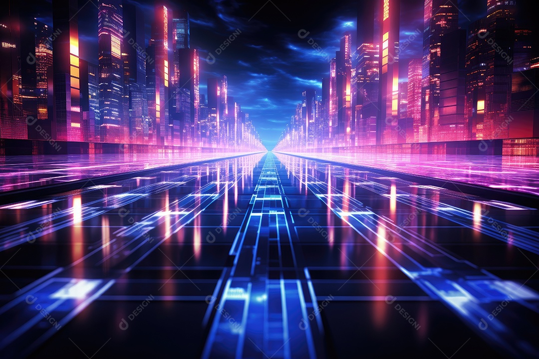 Fundo de tecnologia futurista abstrata com linhas para rede