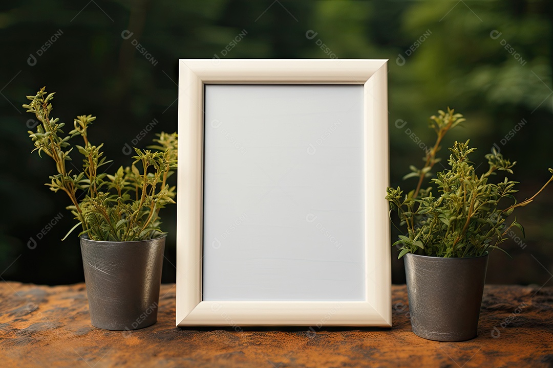 Uma moldura simples para simular um ambiente contemporâneo em uma sala de estar