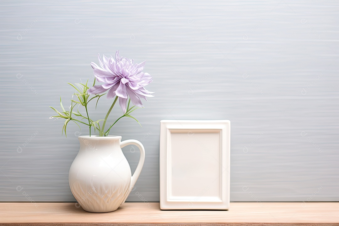 Uma moldura simples para simular um ambiente contemporâneo em uma sala de estar