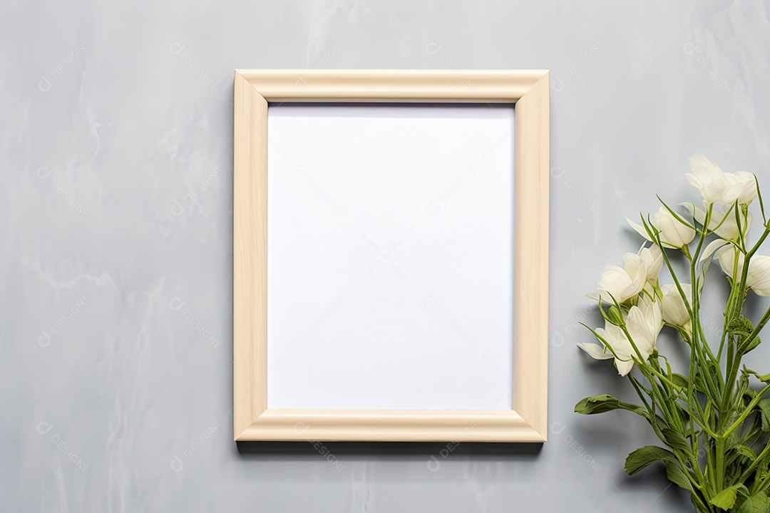 Uma moldura simples para simular um ambiente contemporâneo em uma sala de estar