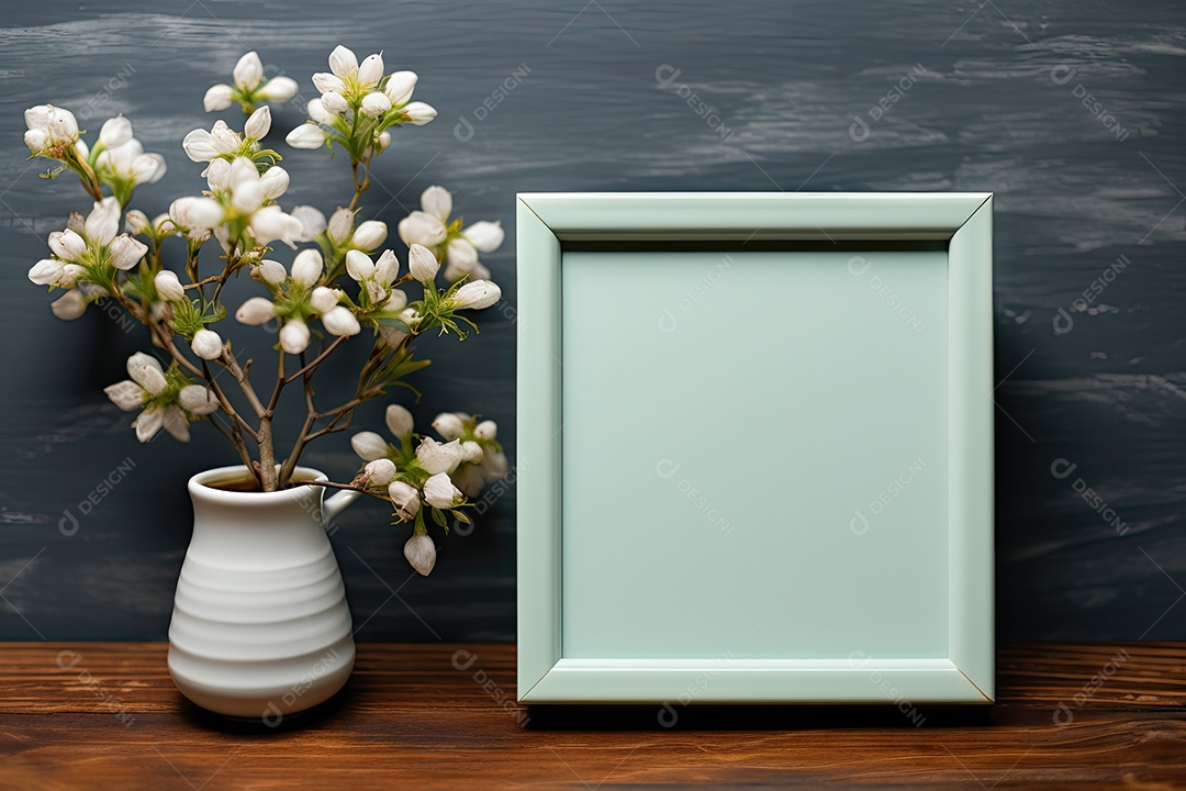 Uma moldura simples para simular um ambiente contemporâneo em uma sala de estar