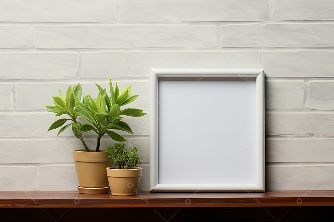 Uma moldura simples para simular um ambiente contemporâneo em uma sala de estarUma moldura simples para simular um ambiente contemporâneo em uma sala de estar