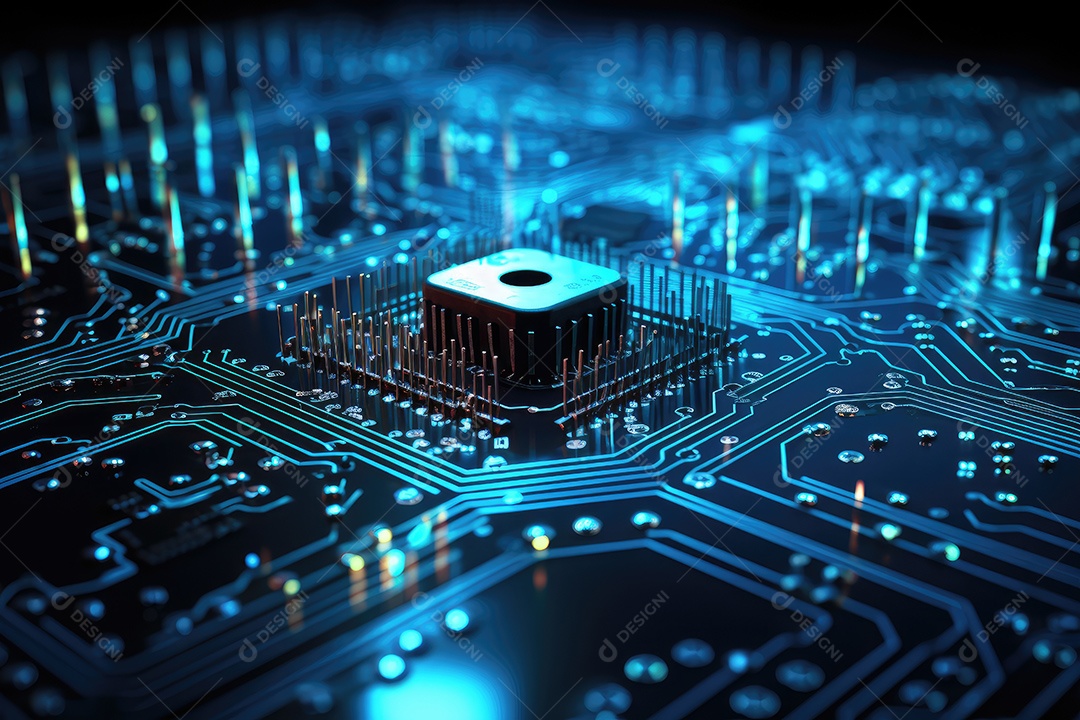 Uma imagem mostrando o contexto da proteção de dados cibernéticos e da tecnologia gerada por IA