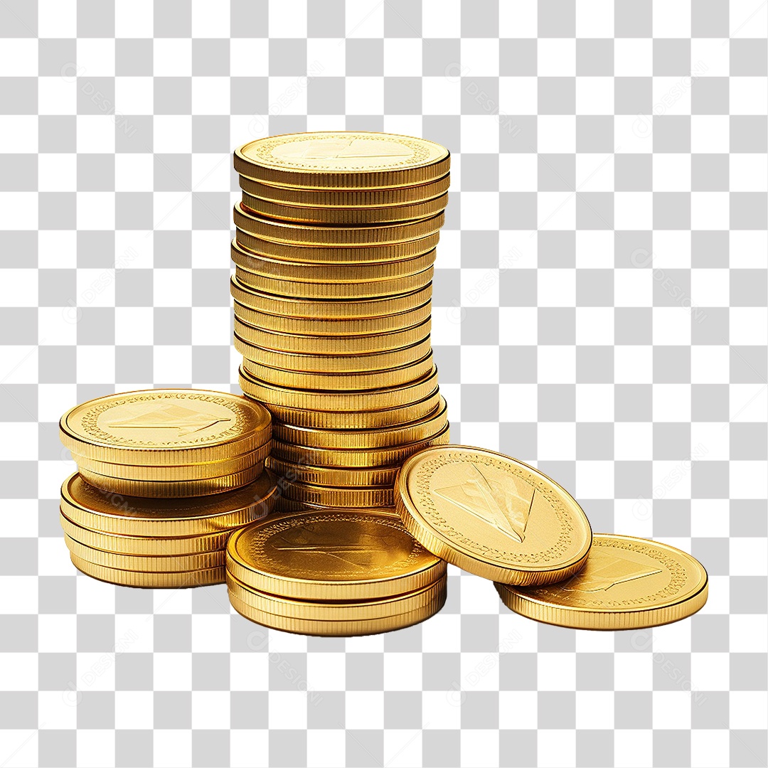 Moedas Douradas Coin PNG Transparente