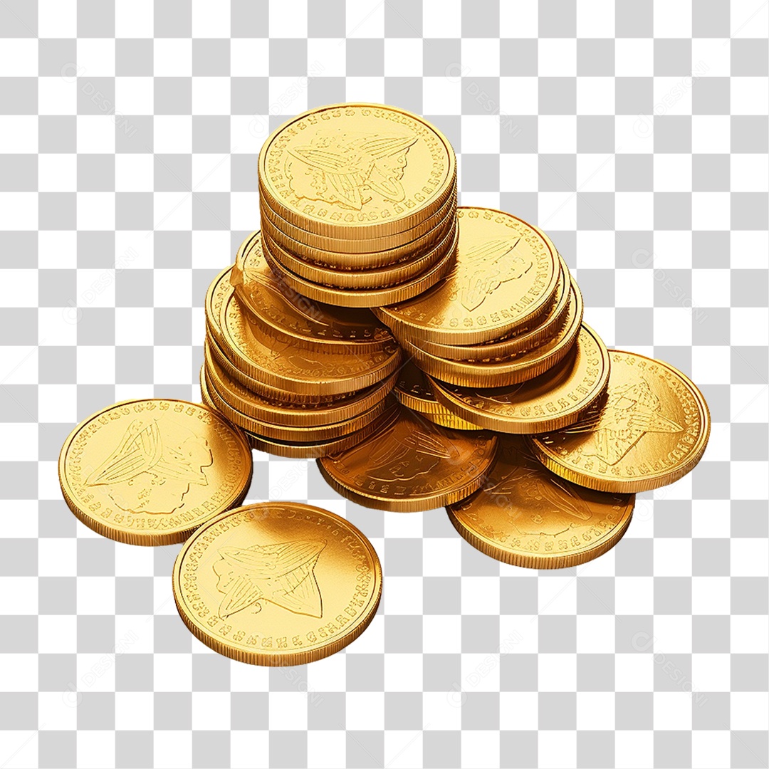 Moedas Douradas Coin PNG Transparente