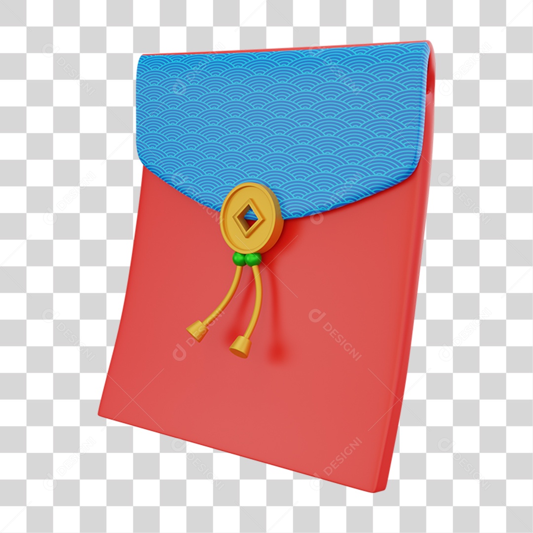 Elemento 3D Envelope da Cultura Chinesa PNG Transparente