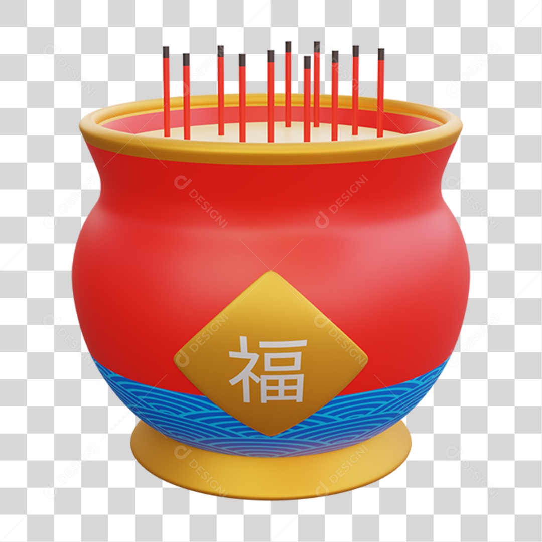 Elemento 3D Fogos da Cultura Chinesa PNG Transparente