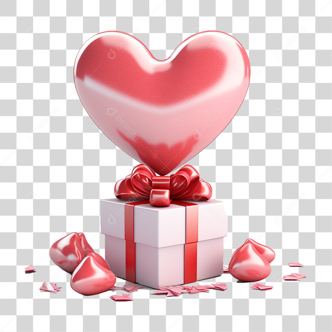 Balões de Coração Dia dos Namorados PNG Transparente