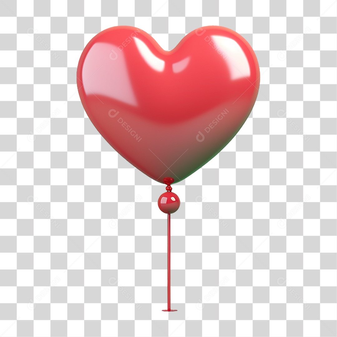 Balão de Coração Dia dos Namorados PNG Transparente