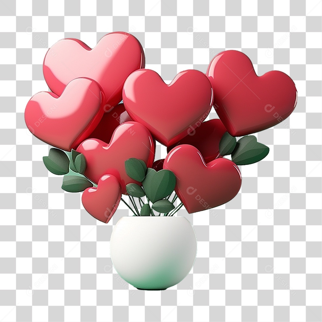 Balões de Coração Dia dos Namorados PNG Transparente