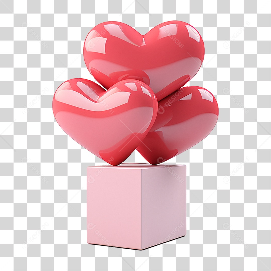 Balões de Coração Dia dos Namorados PNG Transparente