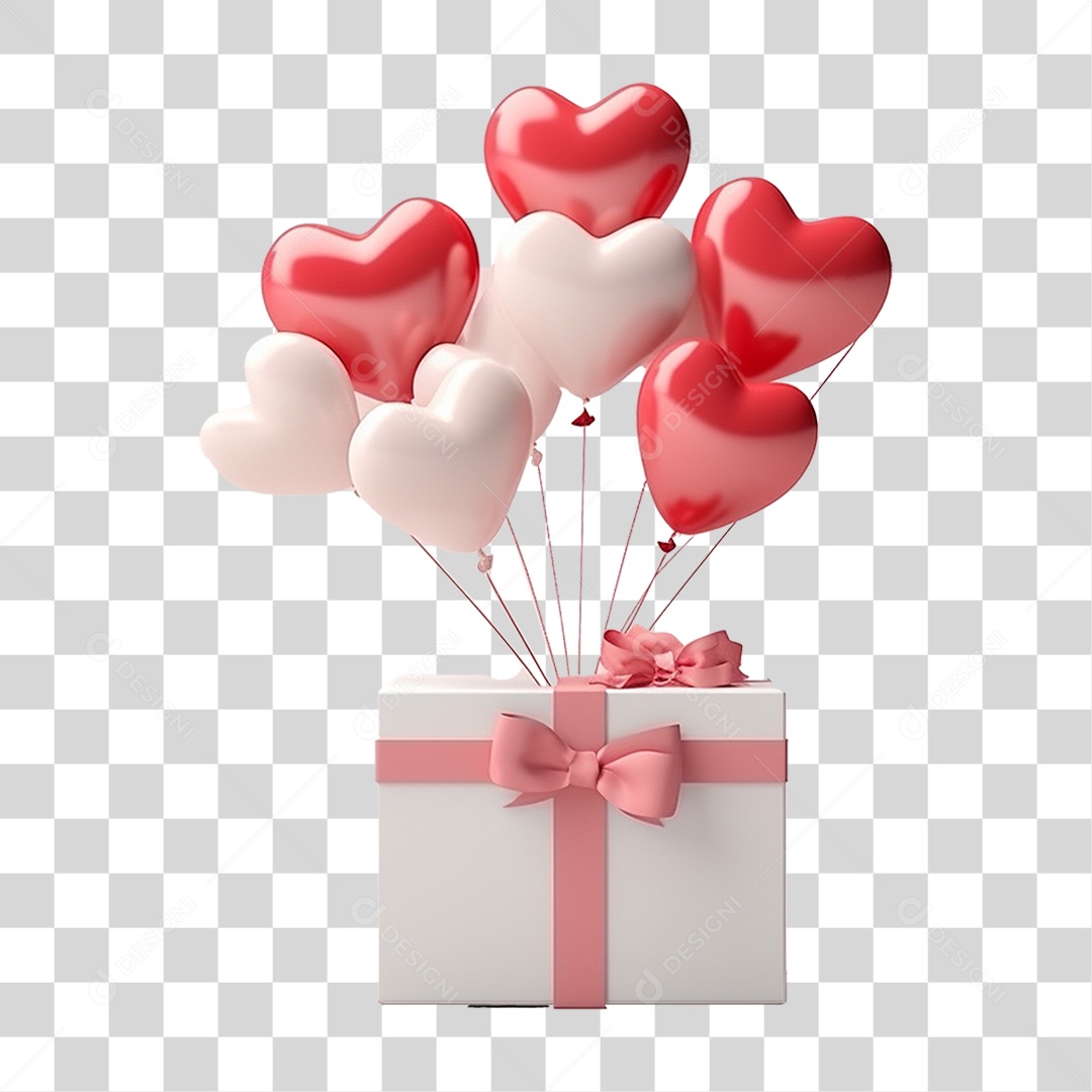 Balões de Coração Dia dos Namorados PNG Transparente