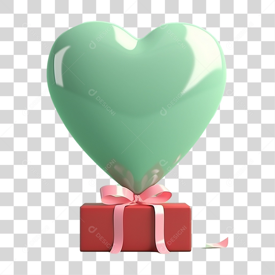 Balão de Coração Dia dos Namorados PNG Transparente