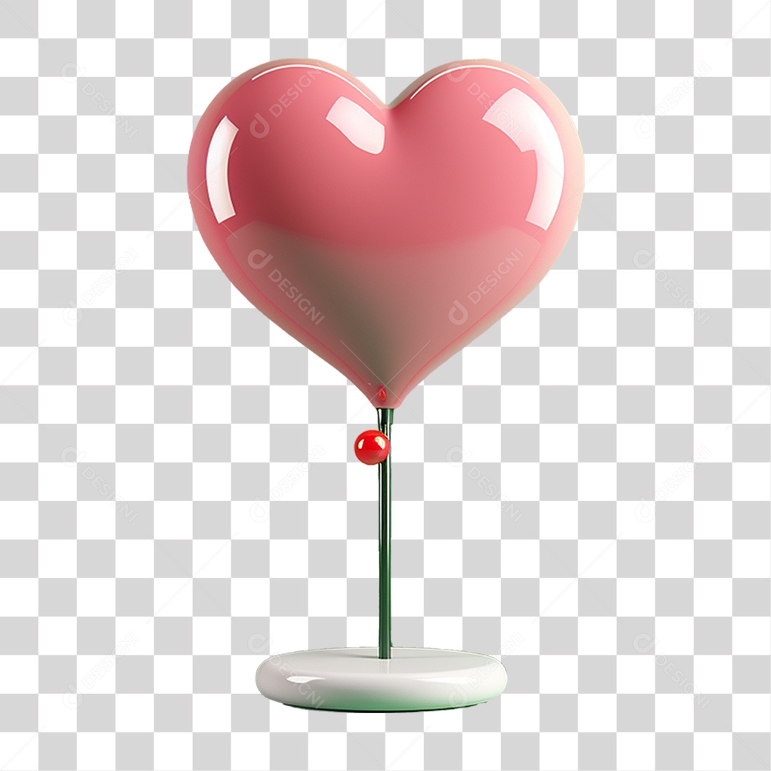Balão de Coração Dia dos Namorados PNG Transparente