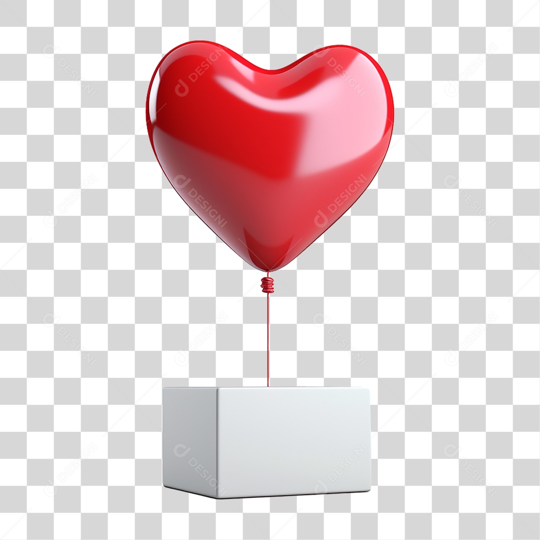 Balão de Coração Dia dos Namorados PNG Transparente