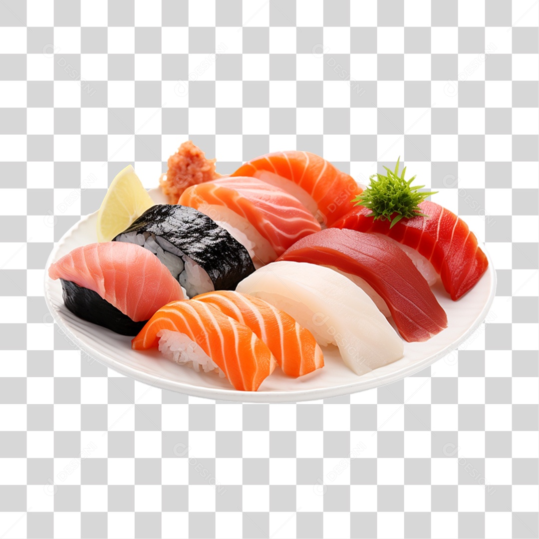 Imagens Alimentos Restaurante Japonês Sushi Sashimi PNG Transparente