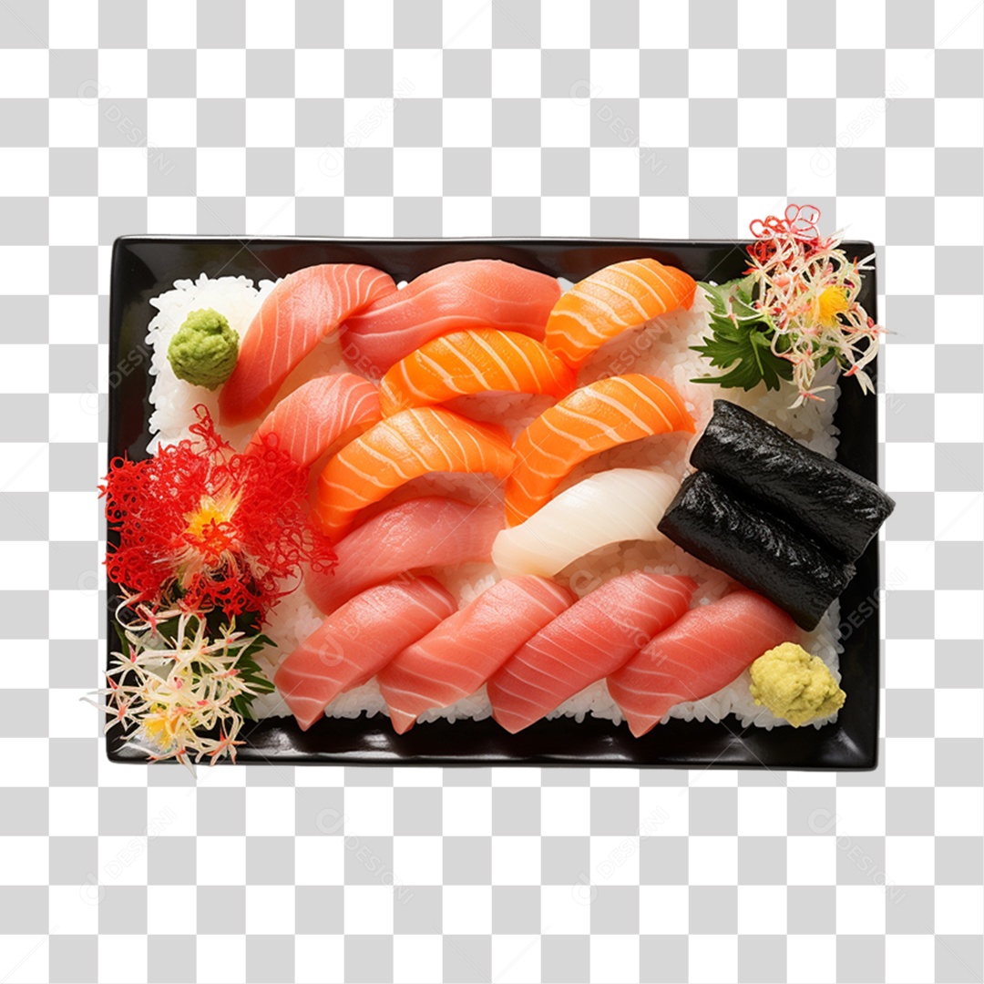 Imagens Alimentos Restaurante Japonês Sushi Sashimi PNG Transparente