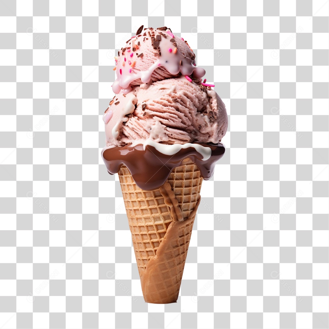 Sorvetes Sabores Casquinha PNG Transparente