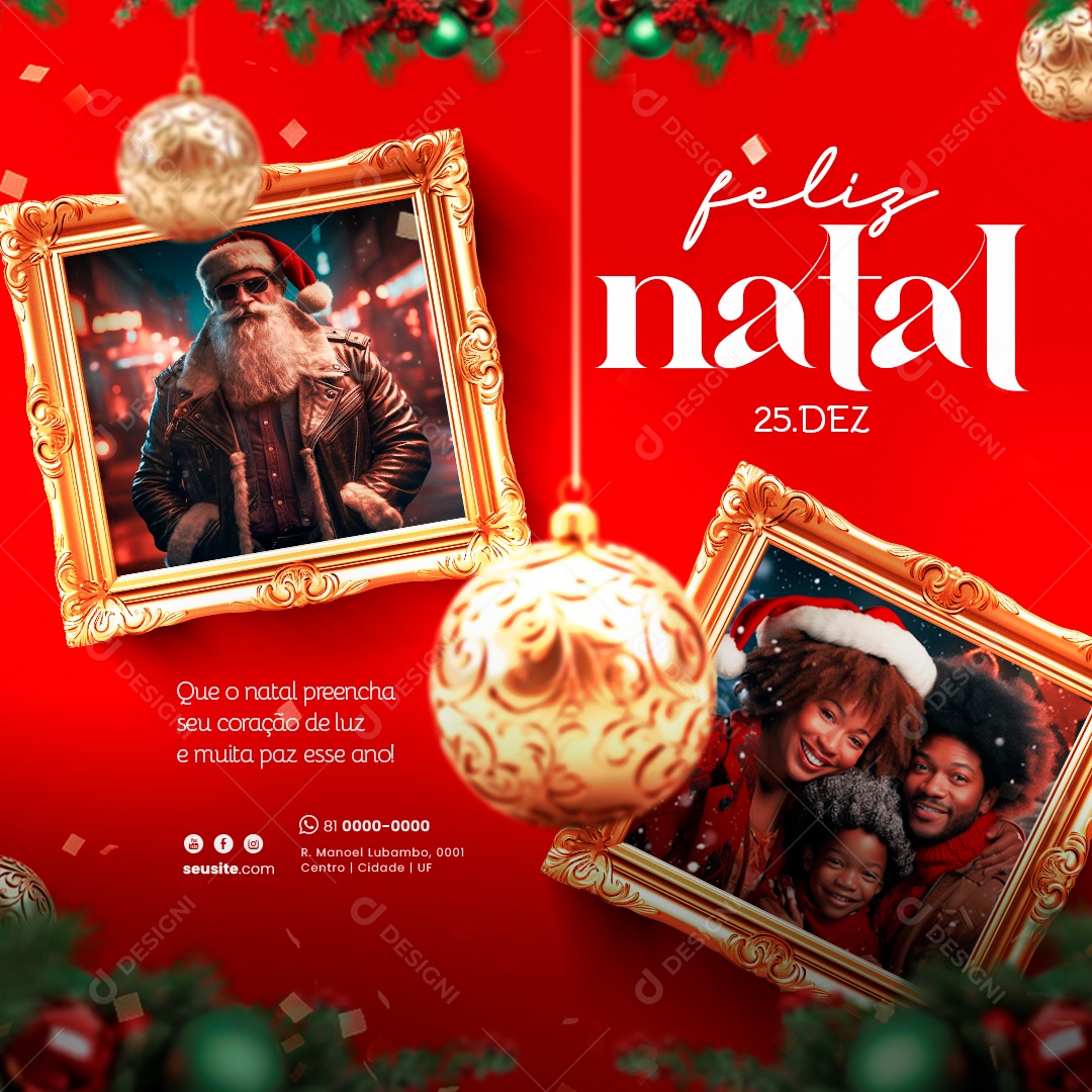 Social Media Feliz Natal Muita Paz Esse Ano PSD Editável