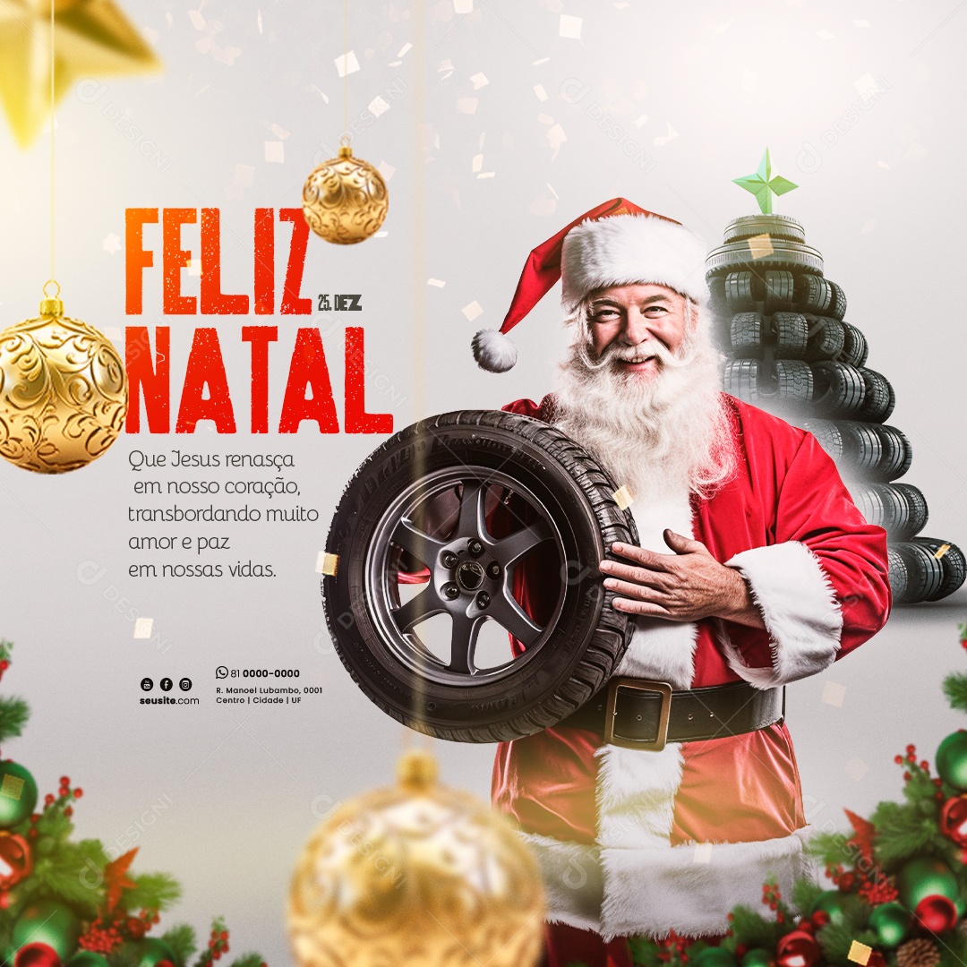 Social Media Feliz Natal 25 Dezembro Amor e Paz PSD Editável