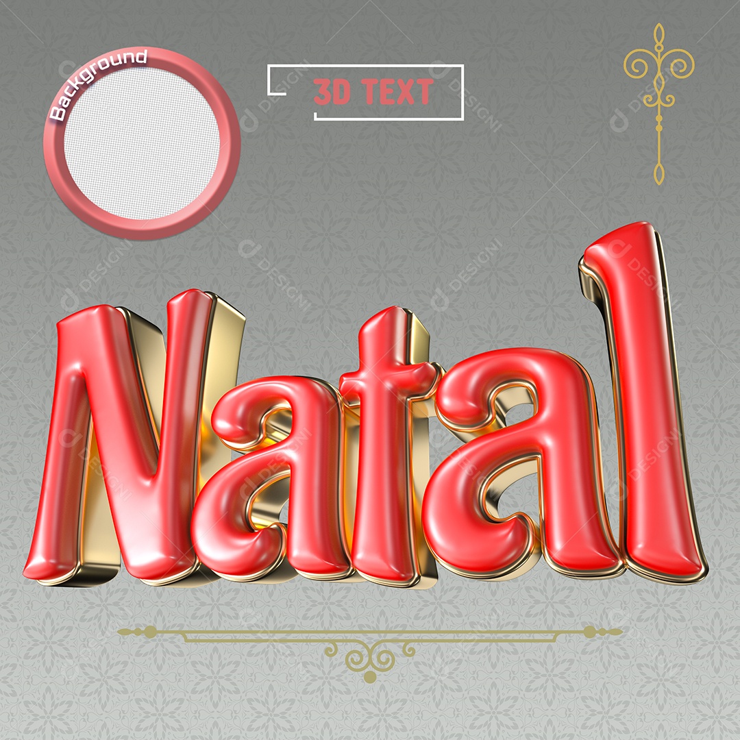 Texto 3D Vermelho Natal Para Composição PSD