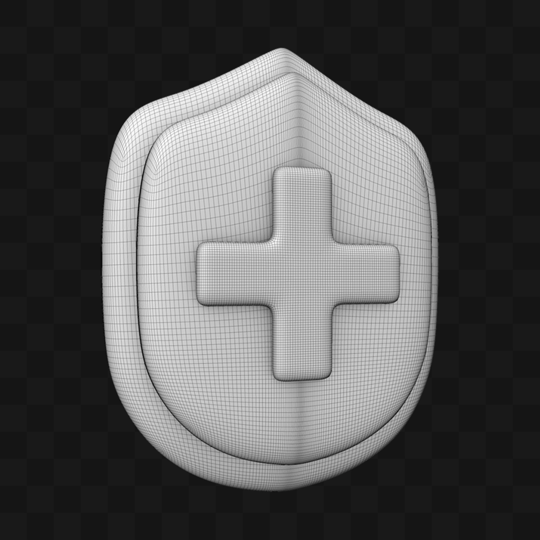 Brasão Cuidado Médico - Modelo 3D