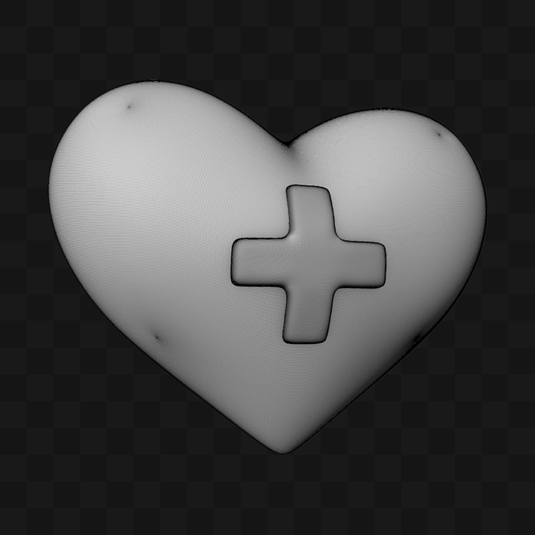 Coração e Cruz - Modelo 3D
