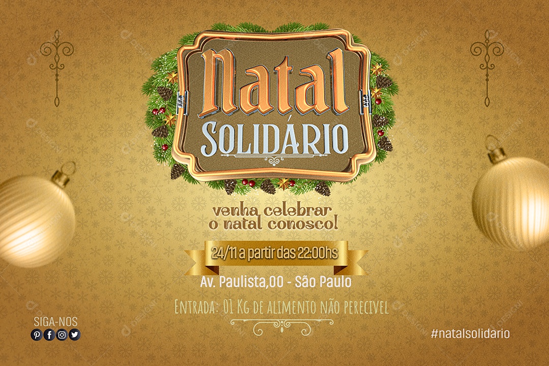 Social Media Banner Natal Solidário PSD Editável