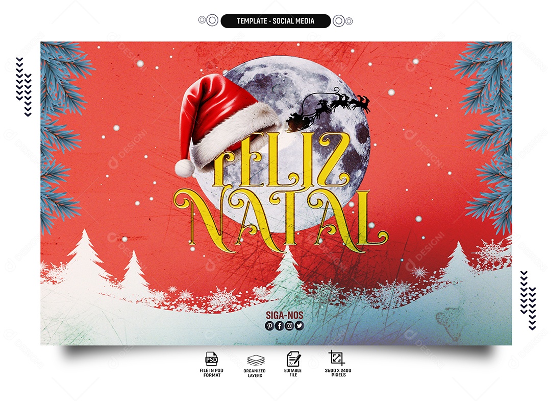Banner Feliz Natal Social Media PSD Editável