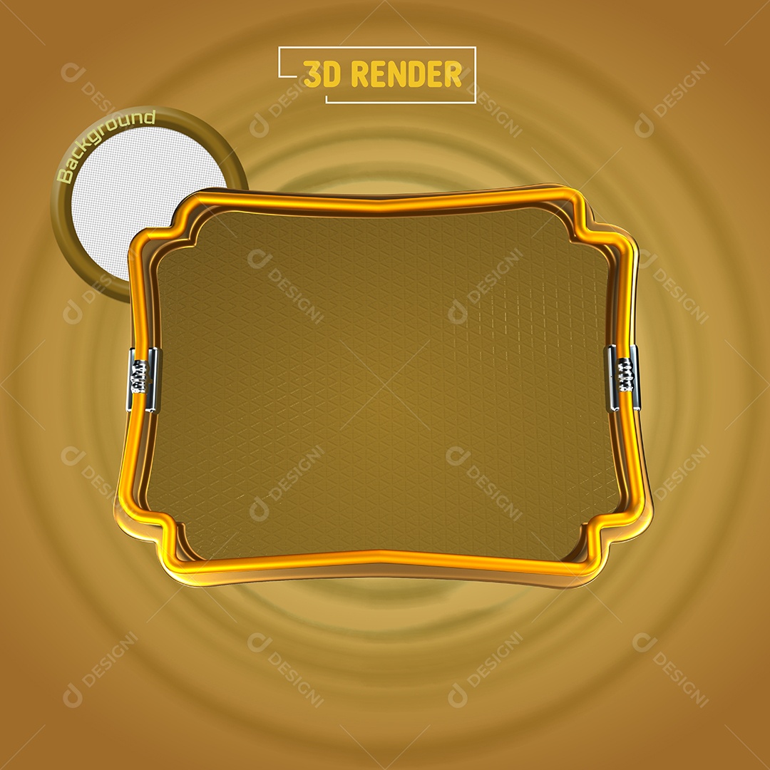 Elemento 3D Caixa De Texto Para Composição PSD