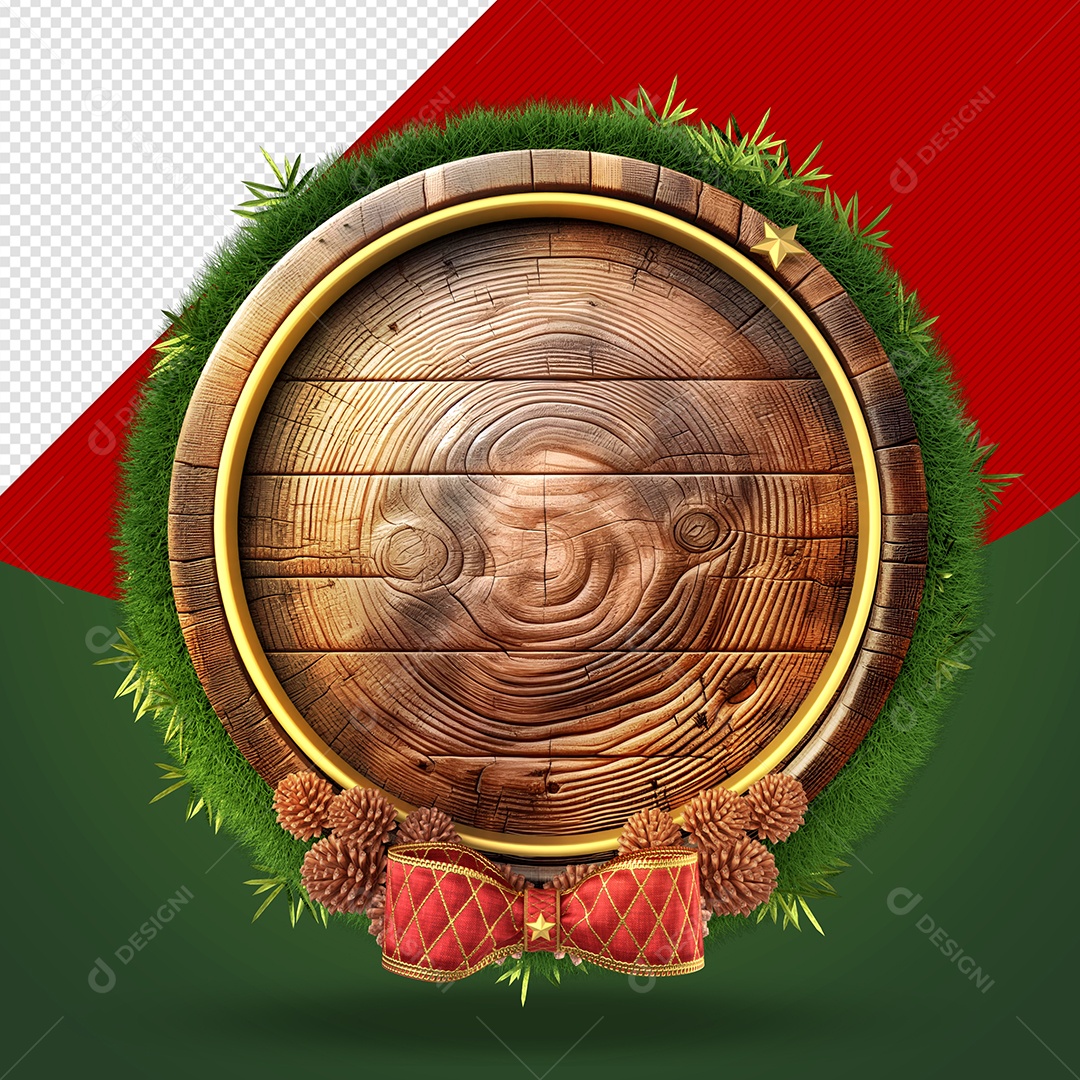 Painel Decorativo de Natal Elemento 3D para Composição PSD