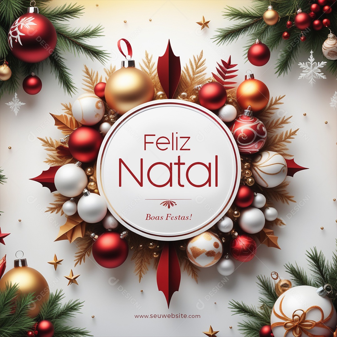 Social Media Feliz Natal Boas Festas PSD Editável