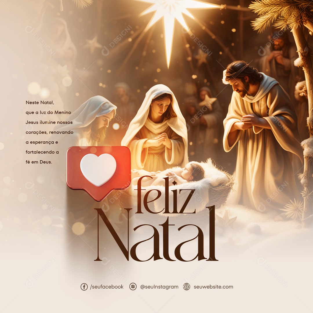 Social Media Esperança e Fortalecendo Feliz Natal Social Media PSD Editável