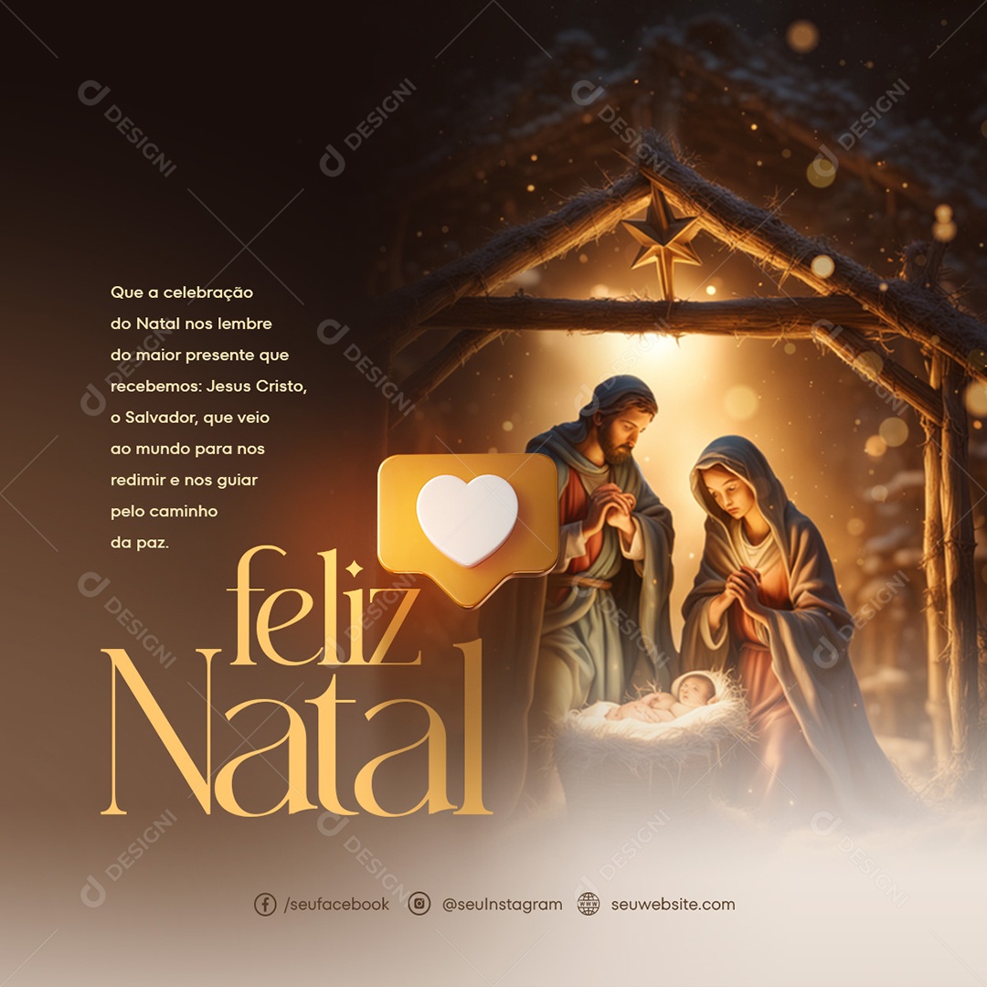 Caminho Da Paz Feliz Natal Social Media PSD Editável