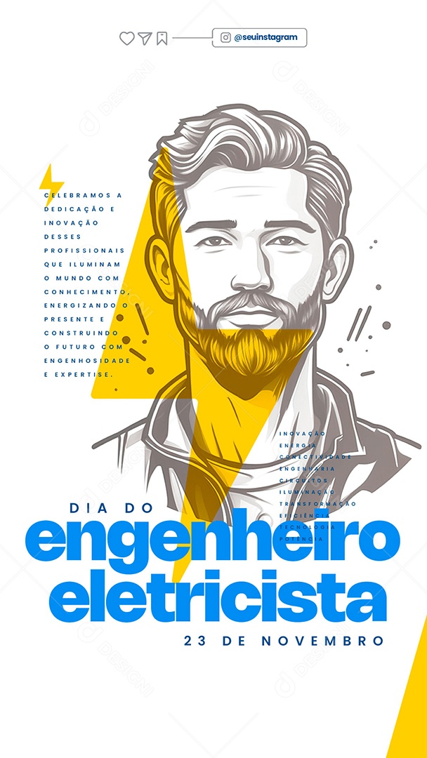 Story Dia do Engenheiro Eletricista 23 de Novembro Celebramos a Dedicação e Inovação Social Media PSD Editável