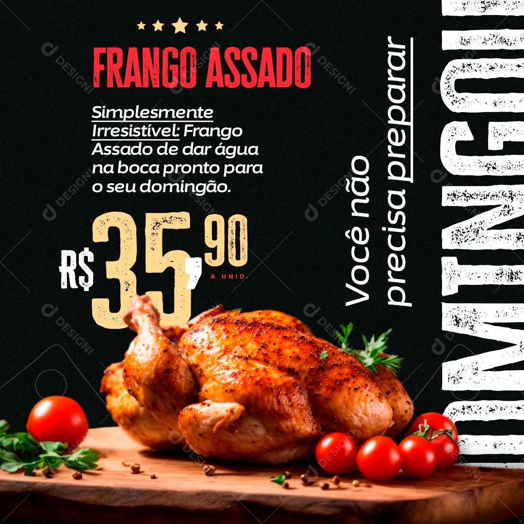 Frango Assado Simplesmente Irresistível Você não Precisa Preparar Social Media PSD Editável