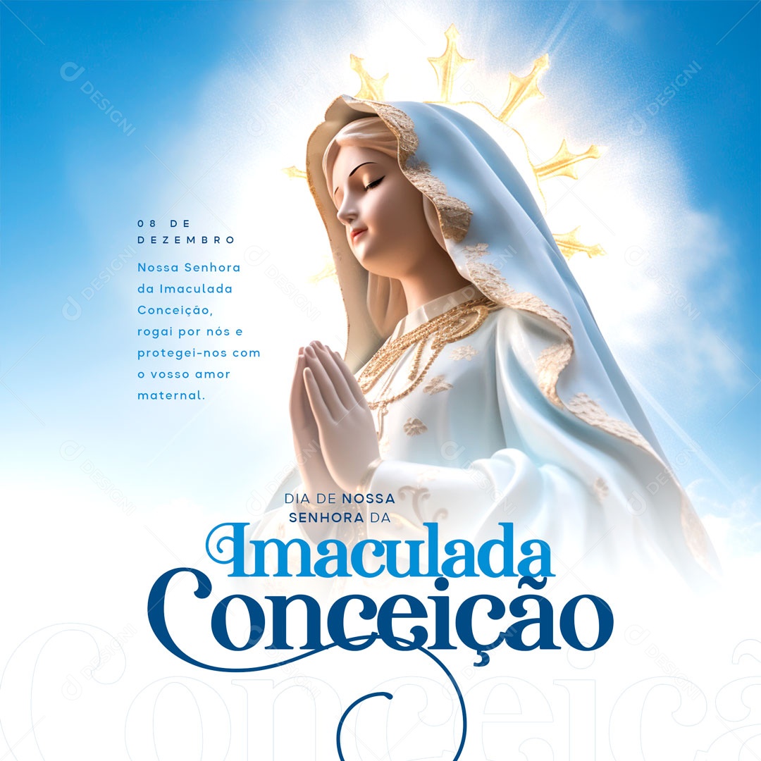 Social Media Dia De Nossa Senhora Da Imaculada Conceição PSD Editável